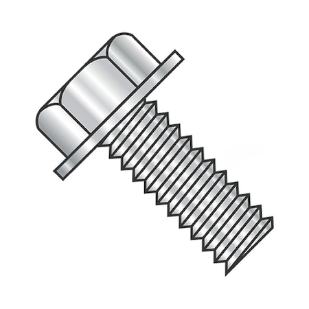 Usa Industrials 3/8"-16 x 2 in External Hex Flange Hex Machine Screw, Plain 18-8 Stainless Steel BULK-SCRW-8871